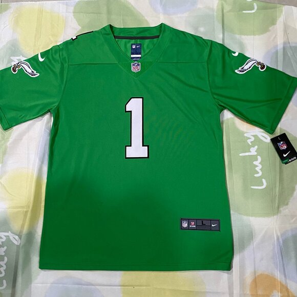 NFL Philadelphia Eagles Hurts No. 1 Green Jersey - Picture 1 of 7